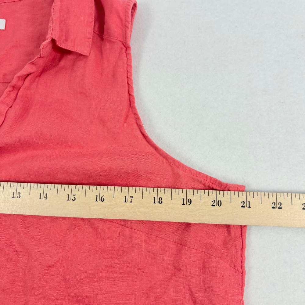 J. Jill Love Linen Sleeveless Tunic Womens Size M Coral Pink Resort Quiet Luxury - Picture 6 of 11